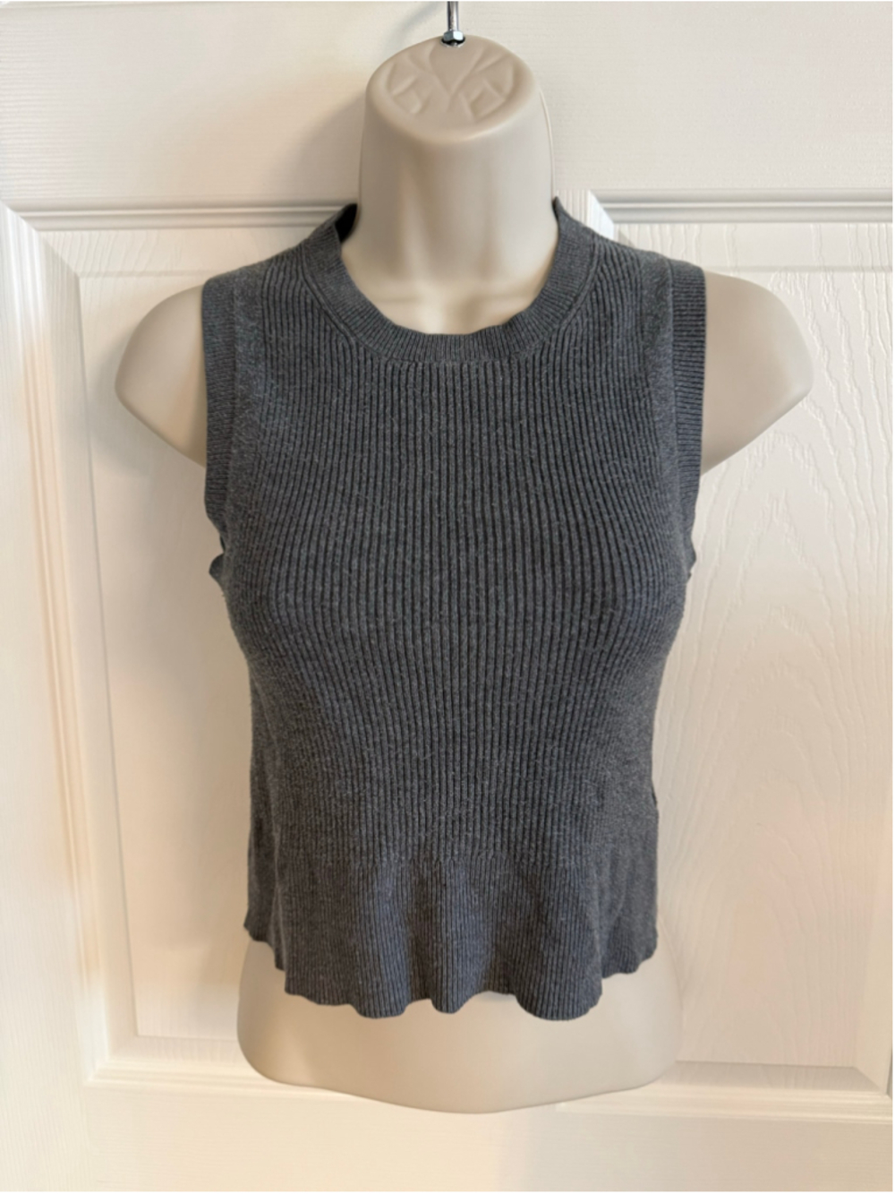 Azalea x Comune Charcoal Gray Hutchinson Ribbed Knit Sweater Tank Small